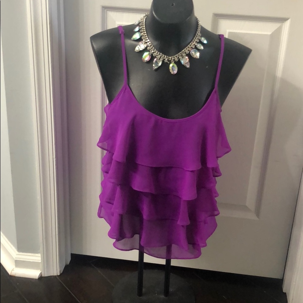 Fuchsia color ruffled top